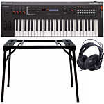Yamaha MX49 II Black Music Synthesizer + Keyboard-ständer (DPS-10) & Kopfhörer