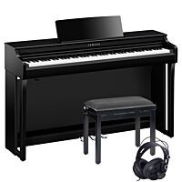 Yamaha CLP-825 Schwarz Poliert E-Piano Set