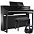 Roland HP704 Digitalpiano Schwarz Poliert Set