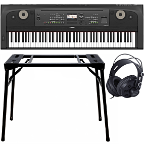 Yamaha DGX-670 Portable Grand Schwarz + Keyboard-ständer (DPS-10) & Kopfhörer