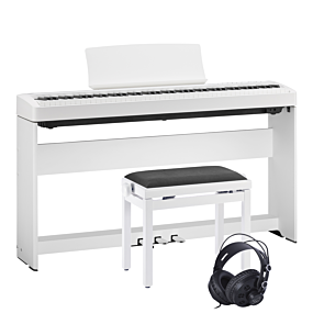 Kawai ES-120 Piano Numérique Blanc avec Pédale Triple, Support, Banc & Écouteurs