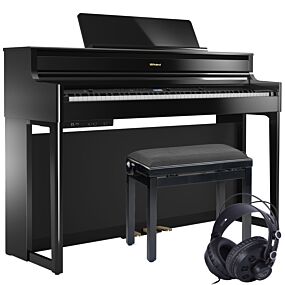 Roland HP-704 Paquet de Piano Numérique en Noir Brillant
