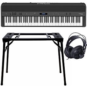 Roland FP-90X Schwarz + Keyboard-ständer (DPS-10) & Kopfhörer