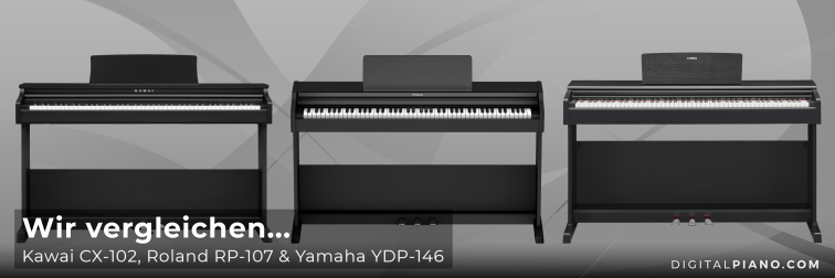 Wir vergleichen Kawai CX-102, Roland RP-107 und Yamaha YDP-146