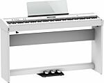 Roland FP-60X White Digital Piano with Complete Setup (KSC-72 + KPD-90)
