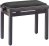 Matt piano bench, rosewood colour, with black velvet top