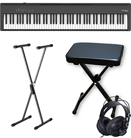Roland FP-30X Black Digital Piano with X-Stand, X-Bench and Headphones