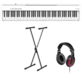 Roland FP-30X White Digital Piano + Stand + Headphones (Hama)