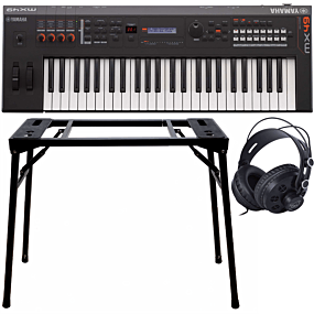 Yamaha MX49 II Black Music Synthesizer + Stand (DPS-10) & Headphones