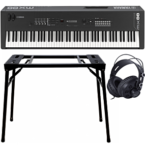 Yamaha MX88 Black Music Synthesizer + Stativ (DPS-10) & Hovedtelefoner