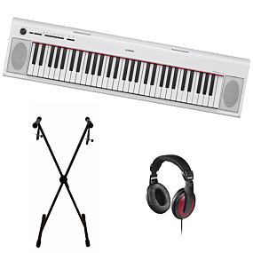 Yamaha NP-12 White Digital Piano + Stand + Headphones