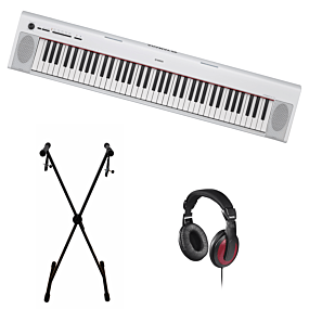 Yamaha NP-32 White Digital Piano + Stand + Headphones