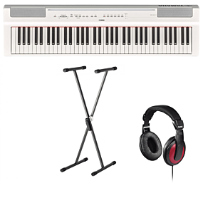 Yamaha P-121 Hvid Digital Piano + Stativ + Hovedtelefoner (Hama)