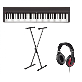 Yamaha P-45 Digital Piano + Stand (DPS-1X) + Headphones (Hama)