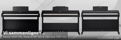 Vi sammenligner Kawai KDP-120, Roland RP-102 og Yamaha YDP-144