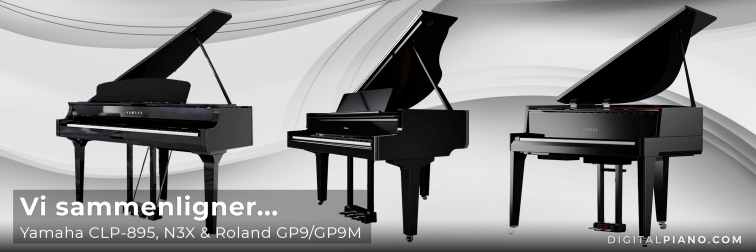 Vi sammenligner Yamaha CLP-895GP, N3X & Roland GP9/GP9M