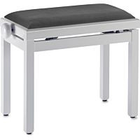 Highgloss white piano bench with black velvet top