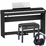 Roland FP-60X negro  con configuración completa con soporte, banco y auriculares