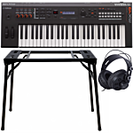 Yamaha MX49 II Black Music Synthesizer + Stand (DPS-10) & Headphones