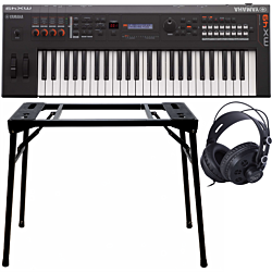 Yamaha MX49 II Black Music Synthesizer + Teline (DPS10) & Kuulokkeet