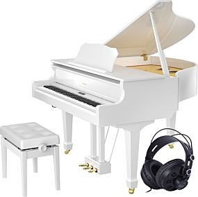 Roland GP-609 Kiiltävä Valkoinen Pakettitarjous