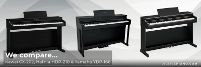 We compare Kawai CX-202, Hafnia HDP-210 and Yamaha YDP-166