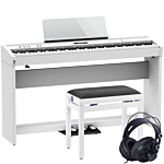 Roland FP-60X Paquet Blanc Complet (Support, Banc & Écouteurs)