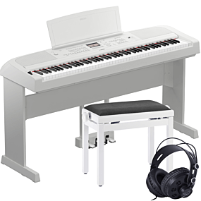 Yamaha DGX-670 Paquet de Piano Numérique Blanc Complet avec Banc et Écouteurs