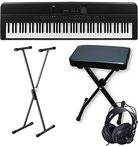 Kawai ES-520 Piano Numérique Noir avec X-support, X-banc et Écouteurs