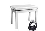 DPB-50 White Piano Bench + DPH-1 Headphones