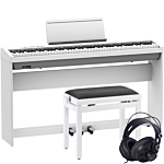 Roland FP-30X White with Complete Setup with Stand, Bench and Headphones