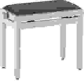Highgloss white piano bench with black velvet top