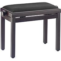 Matt piano bench, rosewood colour, with black velvet top