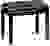 Highgloss black piano bench with ribbed black velvet top