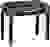Matt piano bench, rosewood colour, with black velvet top
