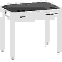 Matt white piano bench with black velvet top