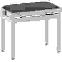 Highgloss white piano bench with black velvet top