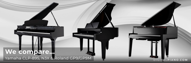 We compare Yamaha CLP-895GP, N3X & Roland GP9/GP9M
