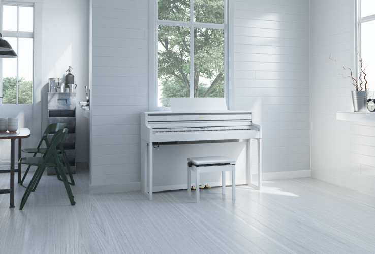 Roland HP-704 White Digital Piano