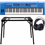 Yamaha MX61 II Blue Music Synthesizer + Stand (DPS-10) & Headphones