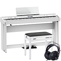 Roland FP-90X White with Complete Setup with Stand, Bench and Headphones