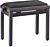 Matt piano bench, rosewood colour, with black velvet top