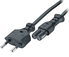 Euro 2-pin Powercord, 1.8m