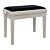 Matt white birch piano bench with black ribbed velvet top