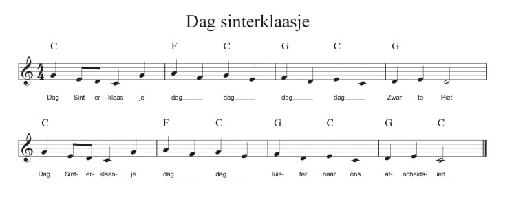 Eenvoudige sinterklaasliedjes voor de piano