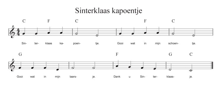 Eenvoudige sinterklaasliedjes voor de piano