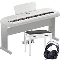 Yamaha DGX-670 Wit Digitale Piano Set (standaard, Koptelefoon en Pianobank)