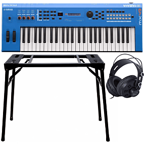 Yamaha MX49 II Blauw Music Synthesizer + Standaard (DPS-10) & koptelefoon