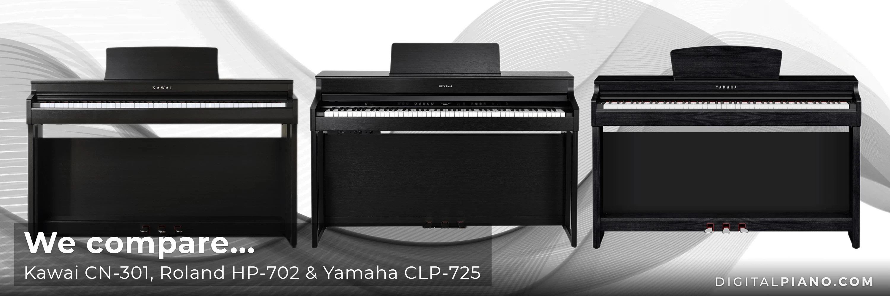 We vergelijken de Kawai CN-301, Roland HP-702 en Yamaha CLP-825