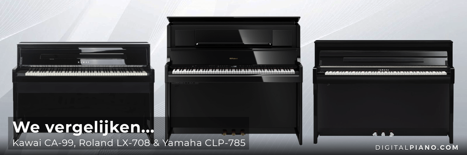 We vergelijken Kawai's CA-99, Roland's LX-708 Yamaha's CLP-785